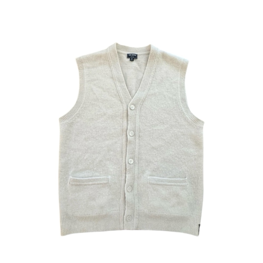 Todd Snyder‎ Cambridge Wool Ivory Cardigan Button Down Vest Size Medium